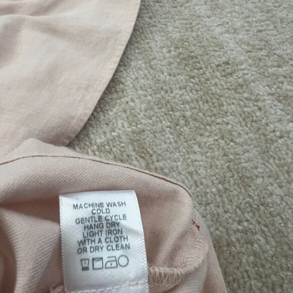 XiRENA Short Sleeve Cotton Flax Popover Blouse Top M Pink - Picture 10 of 10